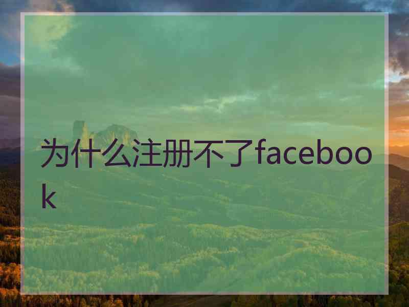 为什么注册不了facebook