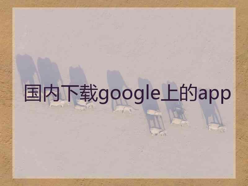 国内下载google上的app