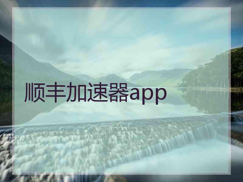 顺丰加速器app