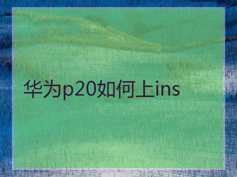 华为p20如何上ins