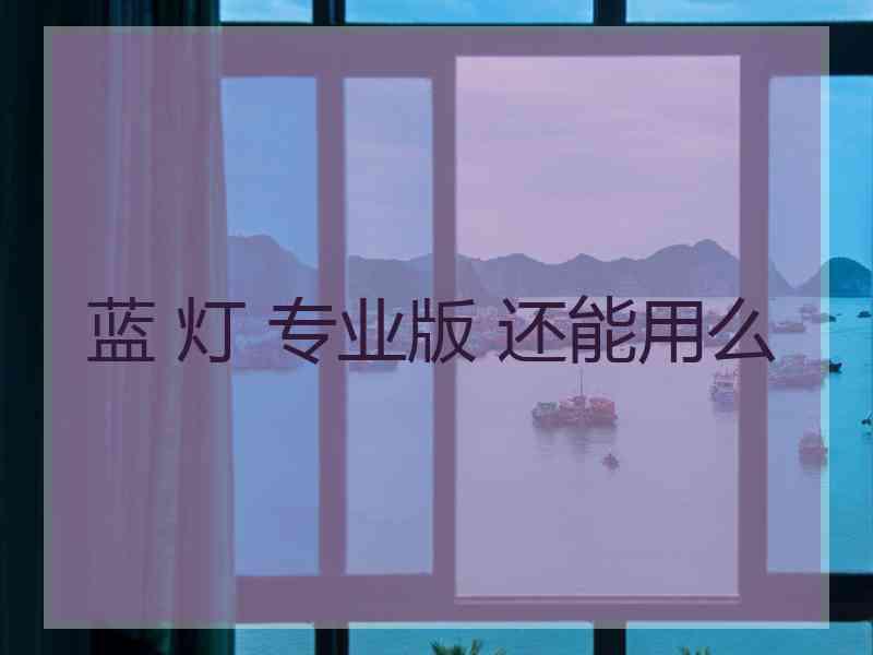 蓝 灯 专业版 还能用么