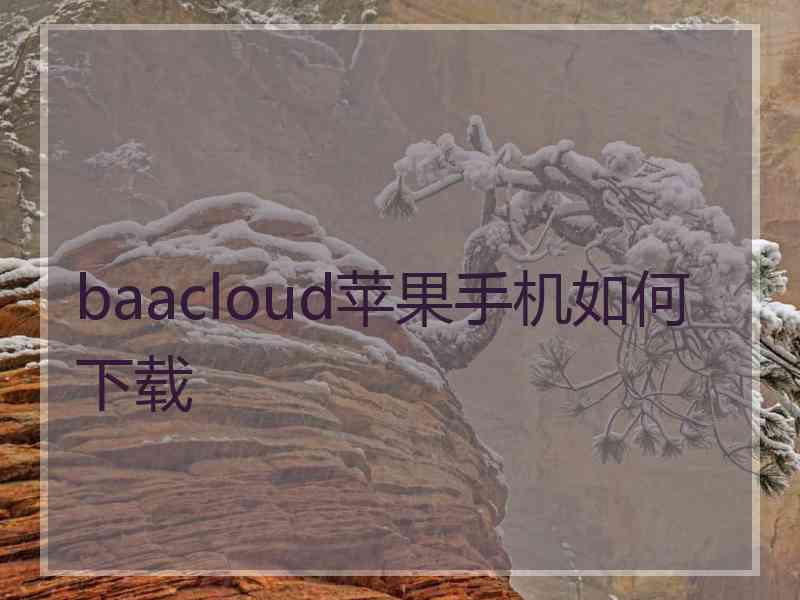 baacloud苹果手机如何下载