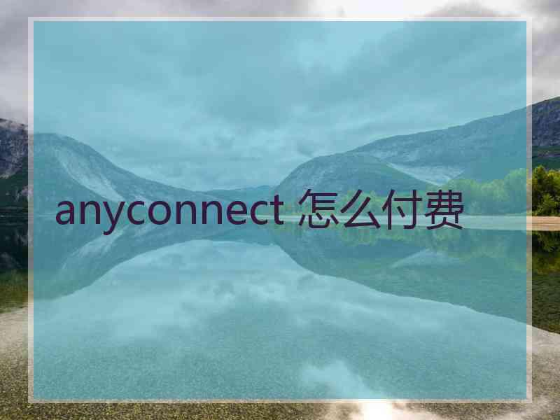 anyconnect 怎么付费