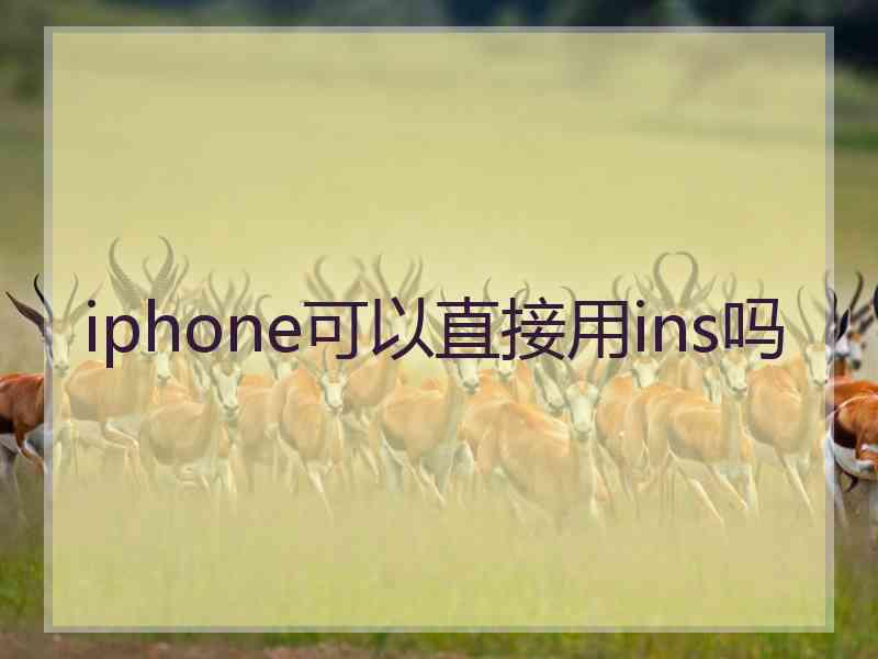 iphone可以直接用ins吗