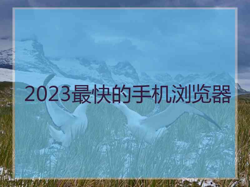 2023最快的手机浏览器